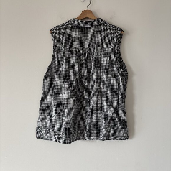 Eileen Fisher Organic Linen Gingham Skirt/top Set Women’s 1X cottage Ethical - Picture 9 of 16